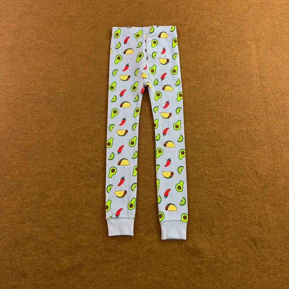 Old Navy Kids 6T Red Blue Taco Avocado Print Snug Fit Pajama Leggings 2-Pack NWT